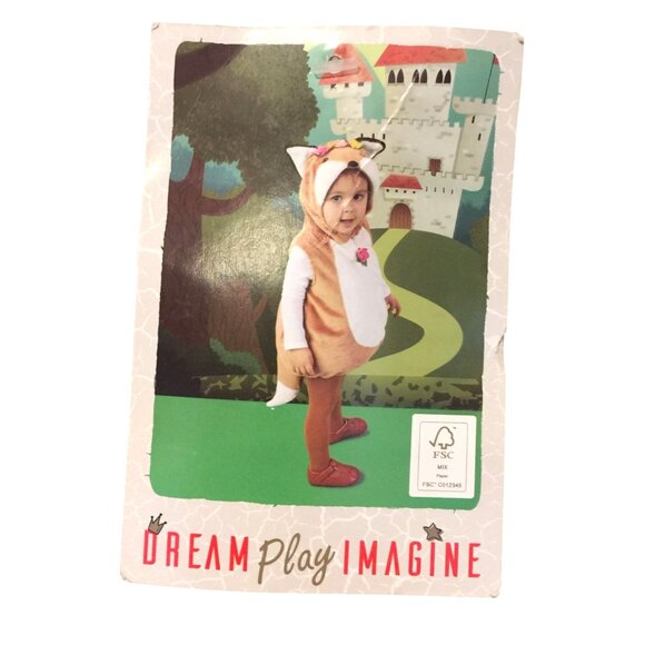 DREAM PLAY IMAGINE 18 Month Tan Plush Fox Hooded Costume - Picture 1 of 3